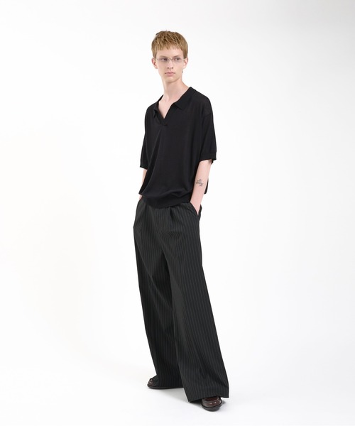 Regen Glanz（レーゲングランツ）の「skipper knit polo shirt/スキッパーニットポロシャツ（ポロシャツ・メンズ・ブラック/グレー・MEDIUM/LARGE）」の8枚目の写真
