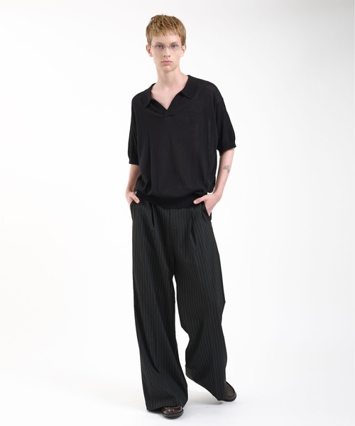 Regen Glanz（レーゲングランツ）の「skipper knit polo shirt/スキッパーニットポロシャツ（ポロシャツ・メンズ・ブラック/グレー・MEDIUM/LARGE）」の9枚目の写真