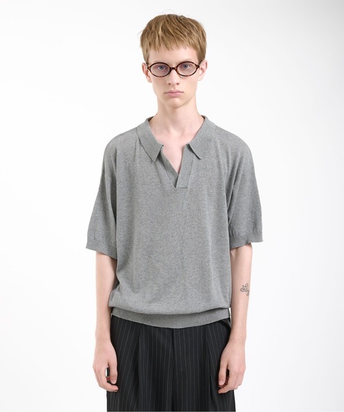 Regen Glanz（レーゲングランツ）の「skipper knit polo shirt/スキッパーニットポロシャツ（ポロシャツ・メンズ・ブラック/グレー・MEDIUM/LARGE）」の10枚目の写真