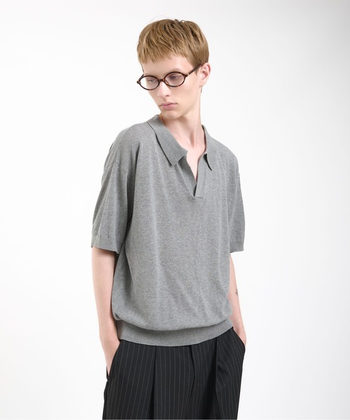 Regen Glanz（レーゲングランツ）の「skipper knit polo shirt/スキッパーニットポロシャツ（ポロシャツ・メンズ・ブラック/グレー・MEDIUM/LARGE）」の11枚目の写真
