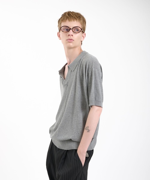 Regen Glanz（レーゲングランツ）の「skipper knit polo shirt/スキッパーニットポロシャツ（ポロシャツ・メンズ・ブラック/グレー・MEDIUM/LARGE）」の12枚目の写真