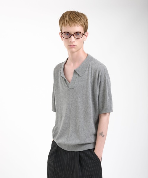 Regen Glanz（レーゲングランツ）の「skipper knit polo shirt/スキッパーニットポロシャツ（ポロシャツ・メンズ・ブラック/グレー・MEDIUM/LARGE）」の13枚目の写真