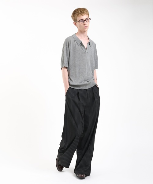 Regen Glanz（レーゲングランツ）の「skipper knit polo shirt/スキッパーニットポロシャツ（ポロシャツ・メンズ・ブラック/グレー・MEDIUM/LARGE）」の15枚目の写真