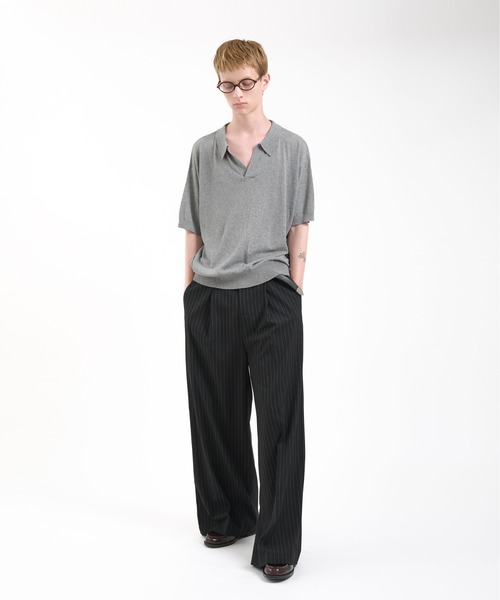 Regen Glanz（レーゲングランツ）の「skipper knit polo shirt/スキッパーニットポロシャツ（ポロシャツ・メンズ・ブラック/グレー・MEDIUM/LARGE）」の16枚目の写真