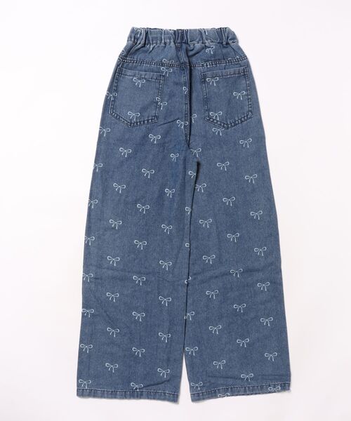 aimoha（アイモハ）の「【aimoha-KIDS-】リボンワイドデニムパンツ（デニムパンツ・キッズ・ブルー・120/130/160/150/170）」の2枚目の写真