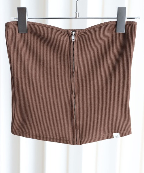 セール】【リブZIPビスチェ】ZIPデザイン チューブトップ（その他