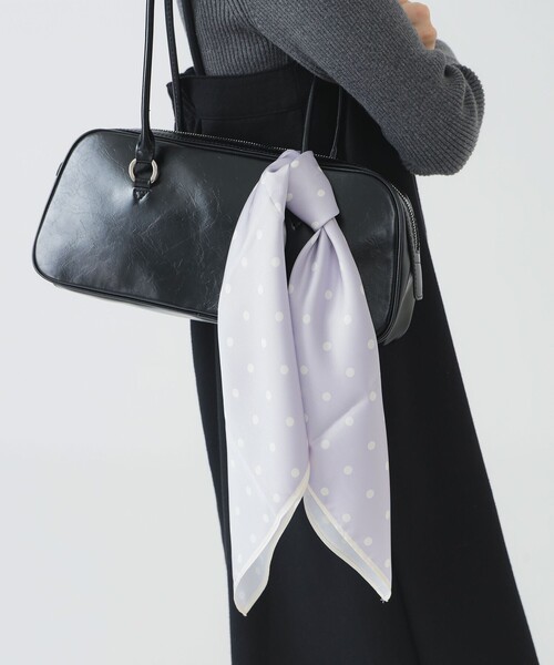 B:MING by BEAMS（ビーミングバイビームス）の「ドット柄 スカーフ（バンダナ/スカーフ・レディース・ブラウン/パープル系その他4/ブラック・ONE SIZE）」の3枚目の写真