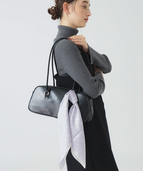 B:MING by BEAMS（ビーミングバイビームス）の「ドット柄 スカーフ（バンダナ/スカーフ・レディース・ブラウン/パープル系その他4/ブラック・ONE SIZE）」の4枚目の写真