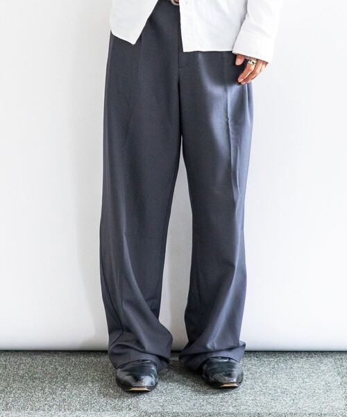 (古着)90s 極太リネンスラックス ワイドパンツ cityboy 古着)80〜90s ワイドリネンスラックス パンツ cityboy