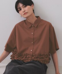 【美品 フラメンコ衣装】ブラウン BABY TEARS ブラウス トップス 茶色 美品 フラメンコ衣装】ブラウン BABY TEARS ブラウス トップス