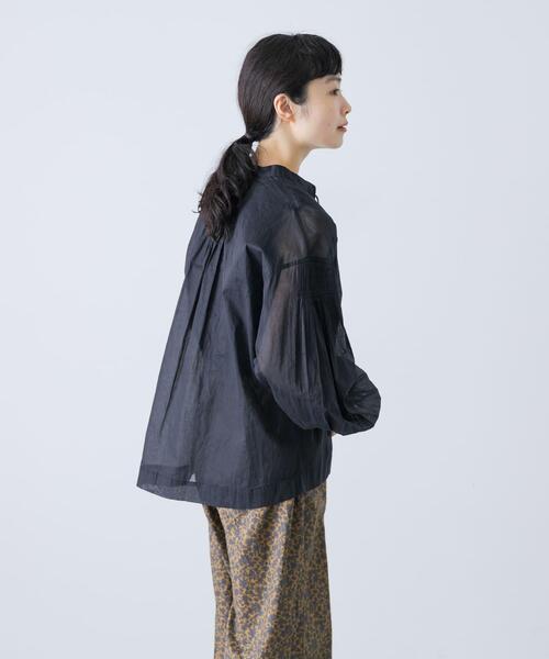 未使用に近い✨かぐれ 25AW コットンオーガンジーブラウス ブラック フリー かぐれ（カグレ）の「コットンオーガンジーブラウス（シャツ/ブラウス