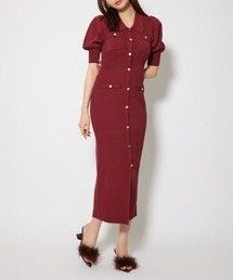 パフスリーブニットタイトワンピース  秋服 サマーニット