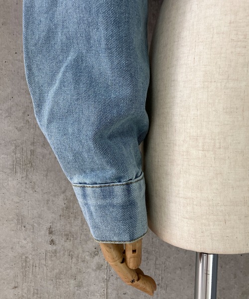 meJane（ミージェーン）の「クロップド丈 デニムプルパーカー（デニムジャケット・レディース・ブルー・S/M/L）」の10枚目の写真