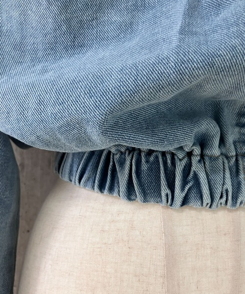 meJane（ミージェーン）の「クロップド丈 デニムプルパーカー（デニムジャケット・レディース・ブルー・S/M/L）」の12枚目の写真