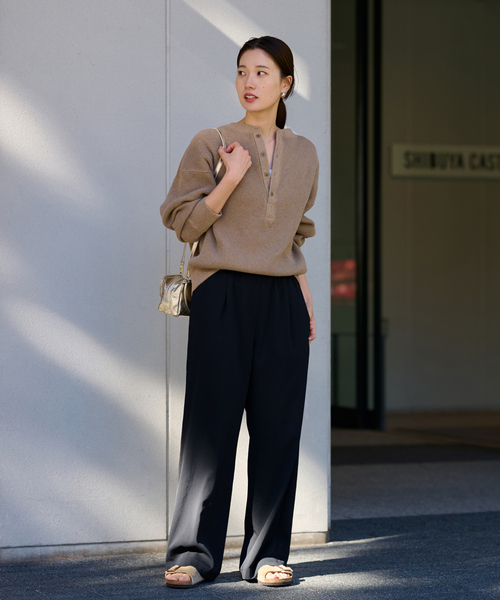 FRAMeWORK（フレームワーク）の「≪追加≫ 手洗い可 / ポリエステルツイルリラックスパンツ（その他パンツ・レディース・ネイビー/ベージュ/ブラック・34/36/38/40）」の14枚目の写真