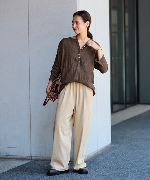 FRAMeWORK（フレームワーク）の「≪追加≫ 手洗い可 / ポリエステルツイルリラックスパンツ（その他パンツ・レディース・ネイビー/ベージュ/ブラック・34/36/38/40）」の18枚目の写真