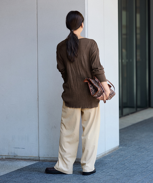 FRAMeWORK（フレームワーク）の「≪追加≫ 手洗い可 / ポリエステルツイルリラックスパンツ（その他パンツ・レディース・ネイビー/ベージュ/ブラック・34/36/38/40）」の21枚目の写真