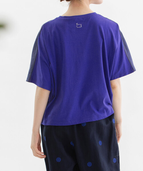 nop de nod(ノップドゥノッド)の「Clocheラミー布帛Tシャツ(Tシャツ/カットソー・レディース・ダークブルー/グリーン/ブラック/オフホワイト・M)」の10枚目の写真