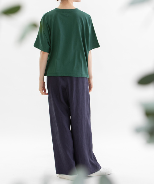 nop de nod(ノップドゥノッド)の「Clocheラミー布帛Tシャツ(Tシャツ/カットソー・レディース・ダークブルー/グリーン/ブラック/オフホワイト・M)」の12枚目の写真