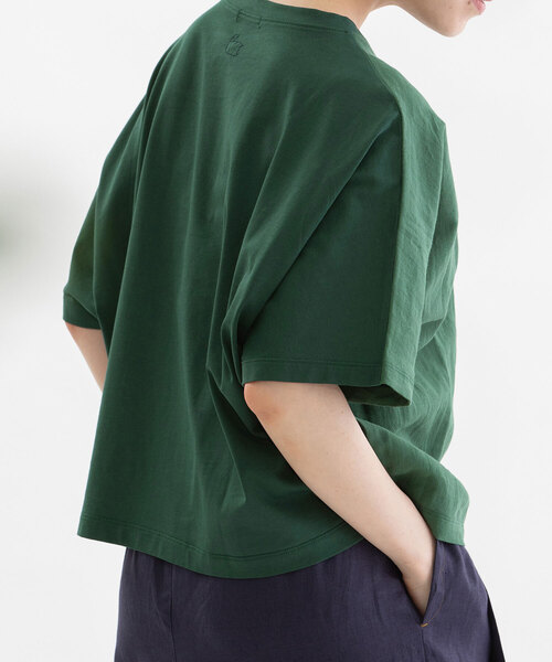nop de nod(ノップドゥノッド)の「Clocheラミー布帛Tシャツ(Tシャツ/カットソー・レディース・ダークブルー/グリーン/ブラック/オフホワイト・M)」の15枚目の写真