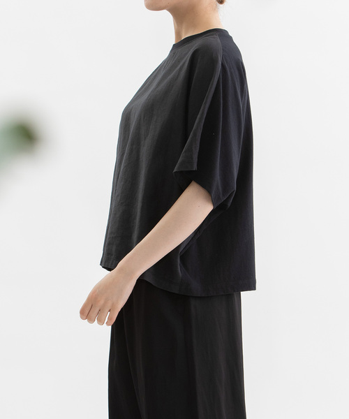 nop de nod(ノップドゥノッド)の「Clocheラミー布帛Tシャツ(Tシャツ/カットソー・レディース・ダークブルー/グリーン/ブラック/オフホワイト・M)」の20枚目の写真