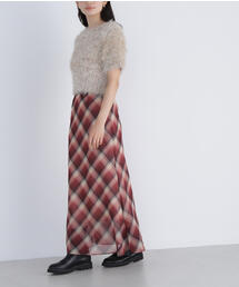 NATURAL BEAUTY BASIC（ナチュラルビューティーベーシック）の「◇【THINK NATURAL】シアーチェックナロースカート（スカート・レディース）」