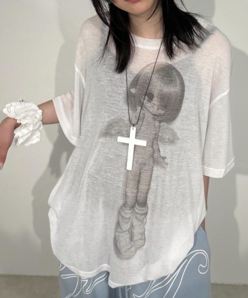 Never mind the XU / Chikashitsu+（ネバーマインド ザ エックスユー / チカシツプラス）の「【Nerd out XU】jujika  / 【ナードアウトエックスユー】クロスチェーンネックレスシルバーネックレス（ネックレス・メンズ・ホワイト/ブラック・ONE SIZE）」の7枚目の写真