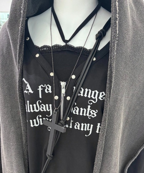 Never mind the XU / Chikashitsu+（ネバーマインド ザ エックスユー / チカシツプラス）の「【Nerd out XU】jujika  / 【ナードアウトエックスユー】クロスチェーンネックレスシルバーネックレス（ネックレス・メンズ・ホワイト/ブラック・ONE SIZE）」の21枚目の写真