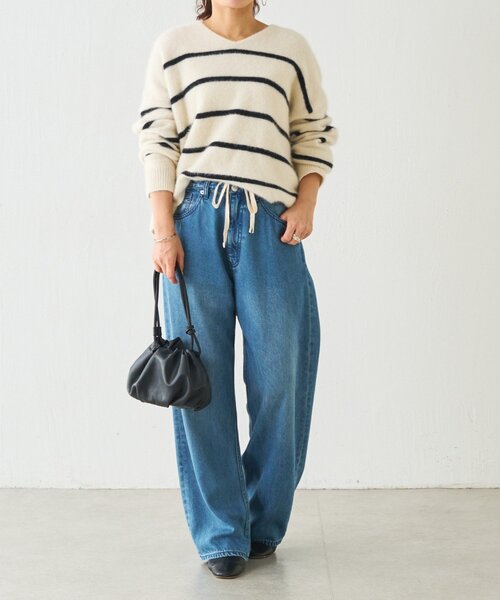 BEARDSLEY（ビアズリー）の「ドロストストレートデニム《FRIPIER》（デニムパンツ・レディース・インディゴブルー/サックスブルー・2/1/0）」の12枚目の写真