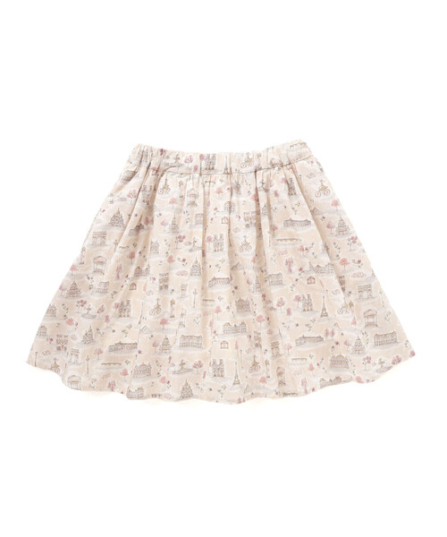 BeBe（ベベ）の「【お揃い】リバティタナローン(PARIS POSTCARD)インナーパンツ付きスカート（スカート・キッズ・ベージュ系その他・120cm/130cm/140cm）」の6枚目の写真