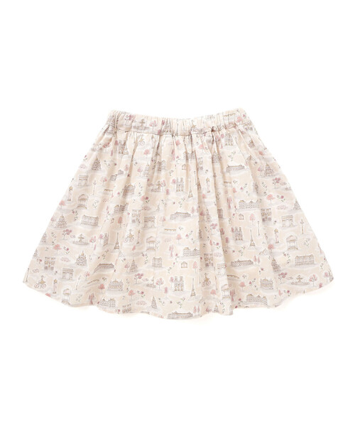 BeBe（ベベ）の「【お揃い】リバティタナローン(PARIS POSTCARD)インナーパンツ付きスカート（スカート・キッズ・ベージュ系その他・120cm/130cm/140cm）」の7枚目の写真