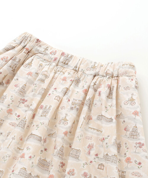 BeBe（ベベ）の「【お揃い】リバティタナローン(PARIS POSTCARD)インナーパンツ付きスカート（スカート・キッズ・ベージュ系その他・120cm/130cm/140cm）」の8枚目の写真