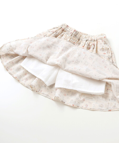 BeBe（ベベ）の「【お揃い】リバティタナローン(PARIS POSTCARD)インナーパンツ付きスカート（スカート・キッズ・ベージュ系その他・120cm/130cm/140cm）」の10枚目の写真