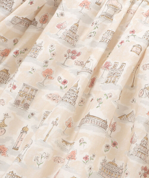 BeBe（ベベ）の「【お揃い】リバティタナローン(PARIS POSTCARD)インナーパンツ付きスカート（スカート・キッズ・ベージュ系その他・120cm/130cm/140cm）」の11枚目の写真