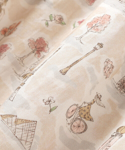 BeBe（ベベ）の「【お揃い】リバティタナローン(PARIS POSTCARD)インナーパンツ付きスカート（スカート・キッズ・ベージュ系その他・120cm/130cm/140cm）」の13枚目の写真