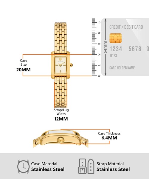 TORY BURCH(トリーバーチ)の「トリーバーチ 腕時計 レディース アナログ ステンレス TBW1092(アナログ腕時計・レディース・ゴールド・FREE)」の5枚目の写真