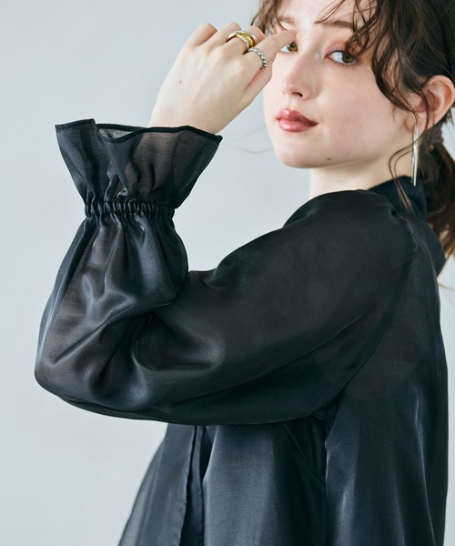 Audie a Muses(オーディアミューズ)の「リボンタイブラウス(シャツ/ブラウス・レディース・ブラック/オフホワイト・42/38)」の15枚目の写真