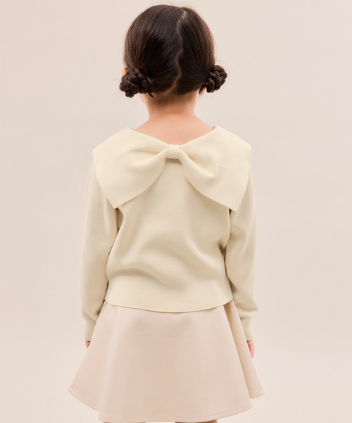 ROPE' PICNIC（ロペピクニック）の「【KIDS/キッズ】【2WAY】マシュマロニットリボンカラートップス/イージーケア・リンクコーデ（ニット/セーター・キッズ・キナリ/ブラック/サックスブルー・120/130/140/150）」の20枚目の写真