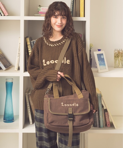 Zooodle(ズードル)の「Logo shoulder bag - ロゴショルダーバッグ -(トートバッグ・メンズ・ブラウン/カーキ・FREE)」の6枚目の写真