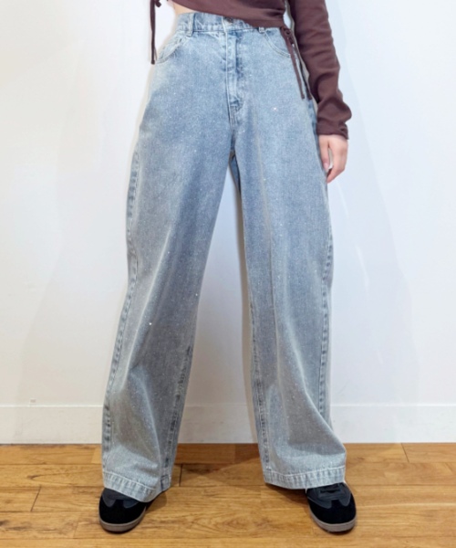 ストーンモチーフデニムパンツ（デニムパンツ）｜LOVETOXIC