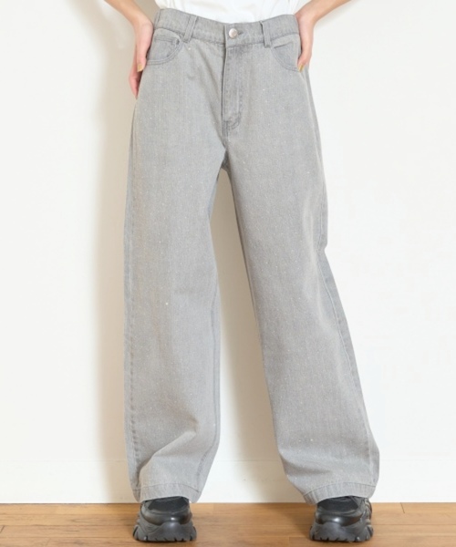 【週末限定価格】STONE  ボトム　パンツ セール】ストーンモチーフデニムパンツ（デニムパンツ）｜LOVETOXIC