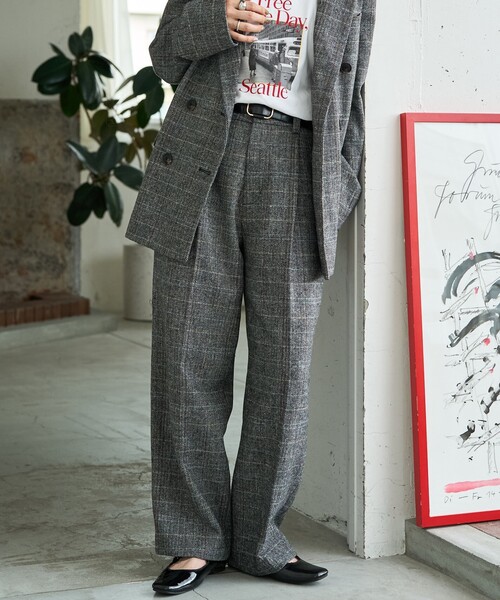 セール】限定展開 ヘリンボーン チェック パンツ（セットアップ対応