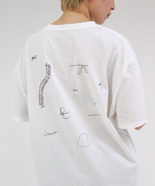 lit(リット)の「Tattoo Back Print TEE(Tシャツ/カットソー・レディース・ブラック/ワイン/ブルー/ライトカーキ・FREE)」の1枚目の写真