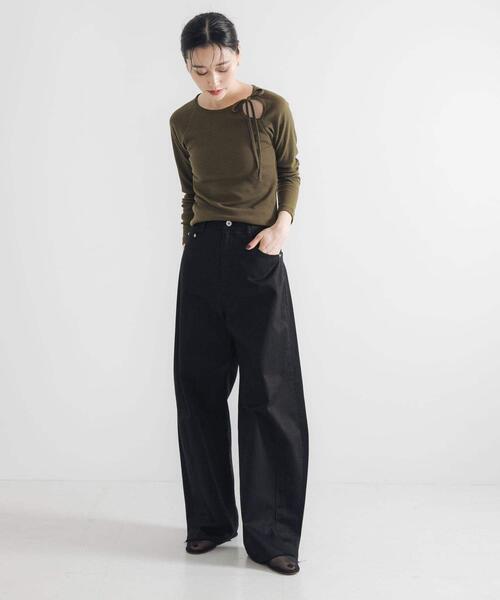 URBAN RESEARCH（アーバンリサーチ）の「コットンサテンカットオフカーブパンツ（その他パンツ・レディース・ベージュ/ブラック・36/38/40）」の8枚目の写真