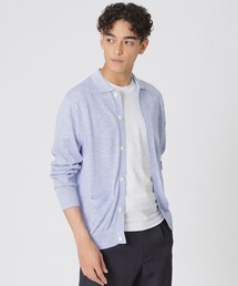 Paul Stuart（ポールスチュアート）の「リネンオープンニットポロカーディガン（カーディガン/ボレロ）」