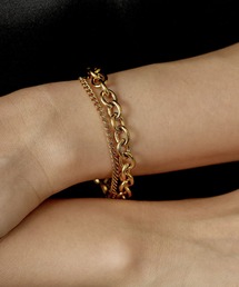 ORLEAN（オルレアン）の「金属アレルギー対応 ロールチェーン 二連ブレスレット サージカルステンレス（ブレスレット）」