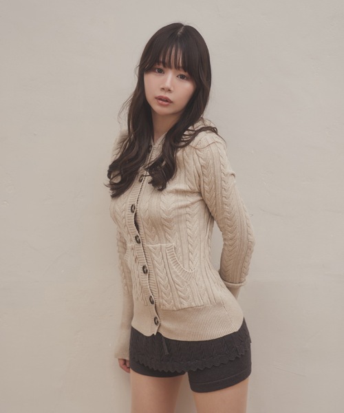 M DOLLY(エムドリー)の「cable knit mistera pants/ケーブルニットミステラパンツ(その他パンツ・レディース・アイボリー/グレー・FREE)」の10枚目の写真
