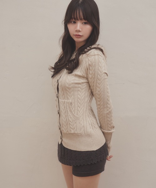 M DOLLY(エムドリー)の「cable knit mistera pants/ケーブルニットミステラパンツ(その他パンツ・レディース・アイボリー/グレー・FREE)」の11枚目の写真