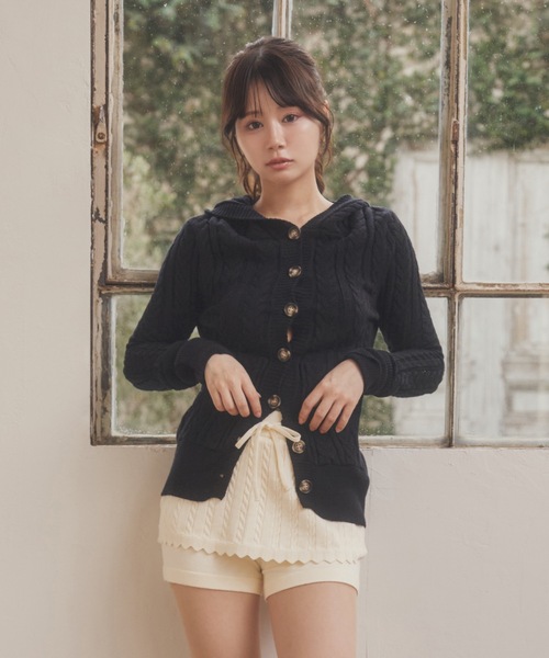 M DOLLY(エムドリー)の「cable knit mistera pants/ケーブルニットミステラパンツ(その他パンツ・レディース・アイボリー/グレー・FREE)」の4枚目の写真