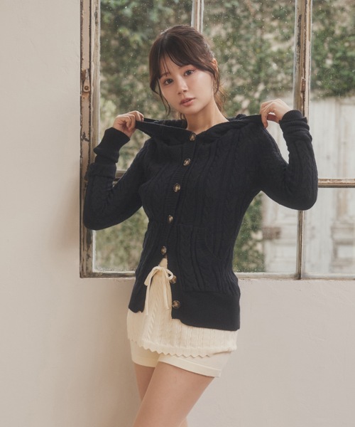 M DOLLY(エムドリー)の「cable knit mistera pants/ケーブルニットミステラパンツ(その他パンツ・レディース・アイボリー/グレー・FREE)」の6枚目の写真